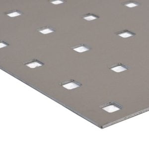 Perforerad aluminiumplåt med fyrkantiga hål